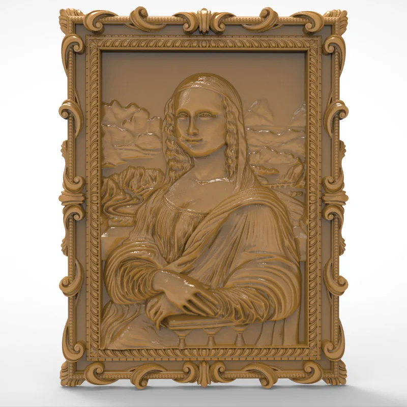 

Mona lisa liza 3d relief STL format model used for cnc artcam router engraving carving design file