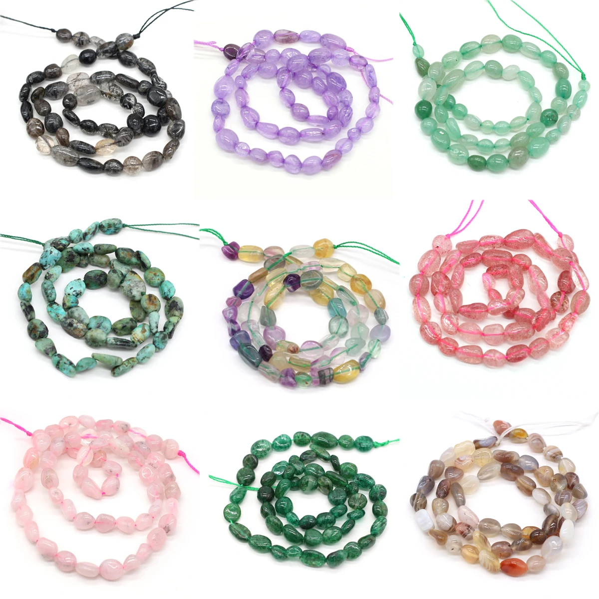 

Natural Stone Bead Fluorite Amethyst Agate Irregular Beads for DIY Jewelry Making Necklace Bracelet Earrings Accessory 38cm