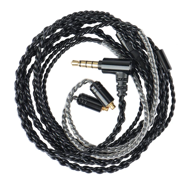 

3.5Mm Headphone Upgrade Cable with Mic Silver Plated Wire Headset MMCX Earphone Cable for SE215 SE315 SE425 SE535 SE846