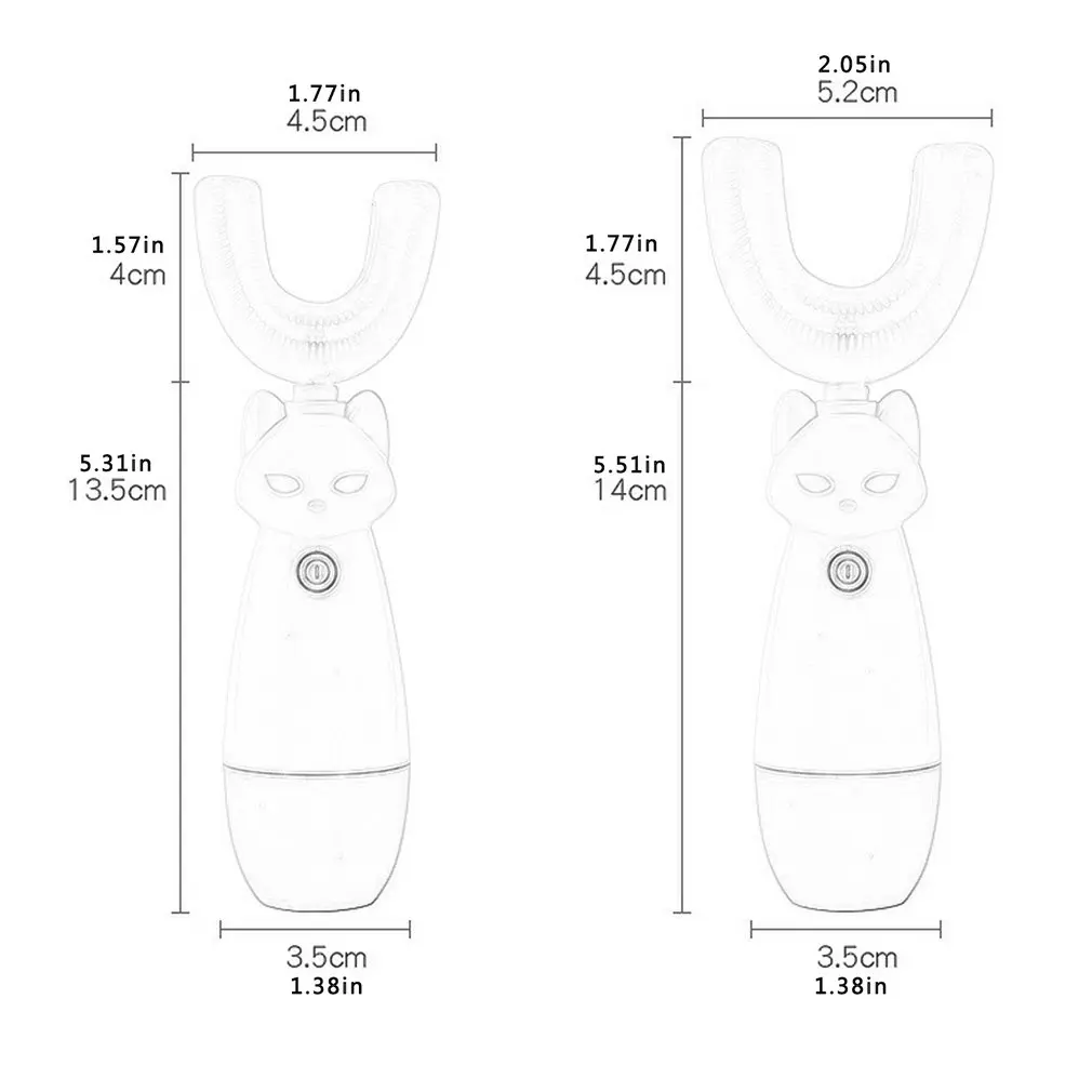 

Children's Smart Push-Button Sonic Electric Toothbrush Child Training Cleaning Cartoon Automatic U Shape Toothbrush