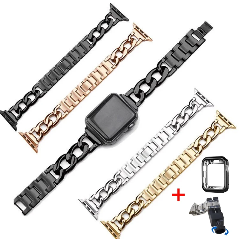 Для Apple watch версии 6 38mm42mm44mm40mm Небольшой аромат модный металлический ремешок для