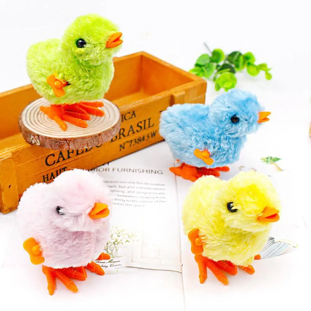 

Cute Plush Wind Up Chicken Kids Educational Toy Clockwork For Children Random Jumping Baby Walking Toys Chicks Color Gifts R3M0