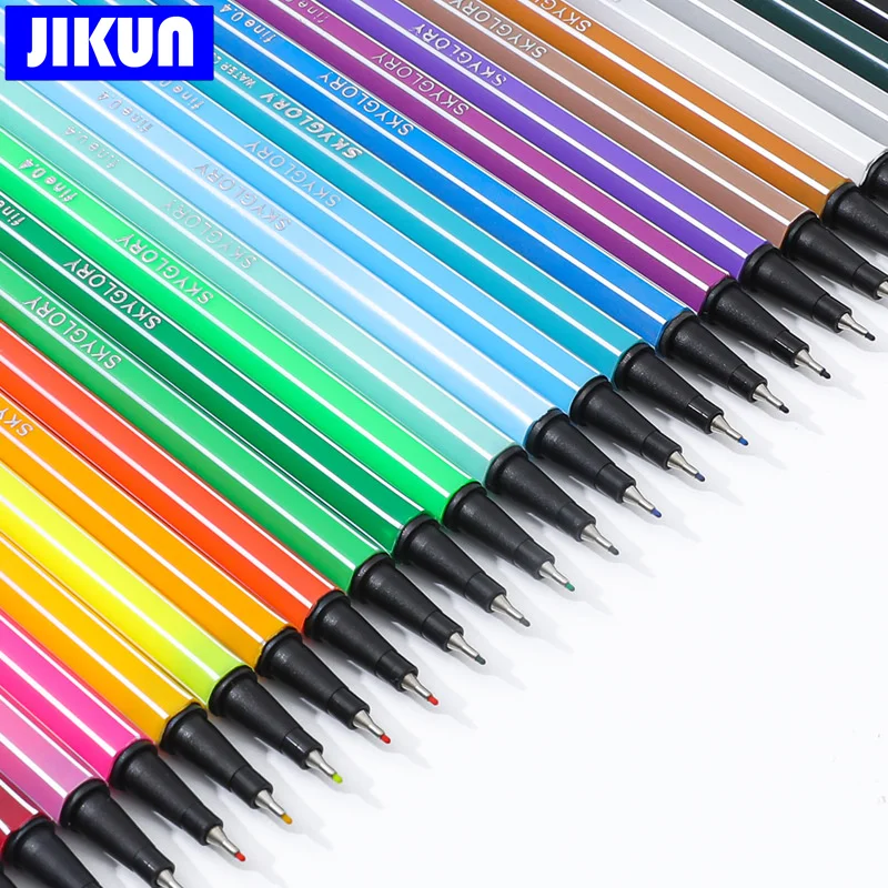 

JIKUN 6/10/12/24 цвета ручки для рисования 0,4 мм набор для набросков цветные маркеры Маркер для рисования