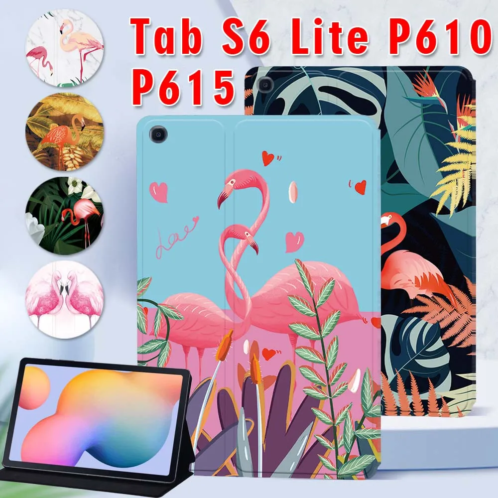 

For Samsung Galaxy Tab S6 Lite 10.4 Inch 2020 P615 SM-P610 SM-P615 Tablet Case PU Leather Cover + Free Stylus