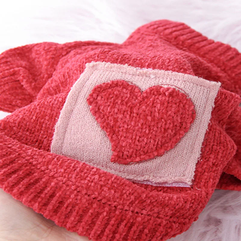 Зимняя одежда для собак домашних питомцев с принтом в виде сердца свитер