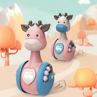 new sliding deer baby tumbler rattle learning education toy newborn teether infant hand bell mobile stroller music roly poly toy