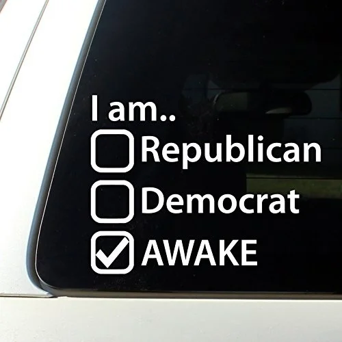 Я проснулся переводная Наклейка для окна анонимным республиканский демократов