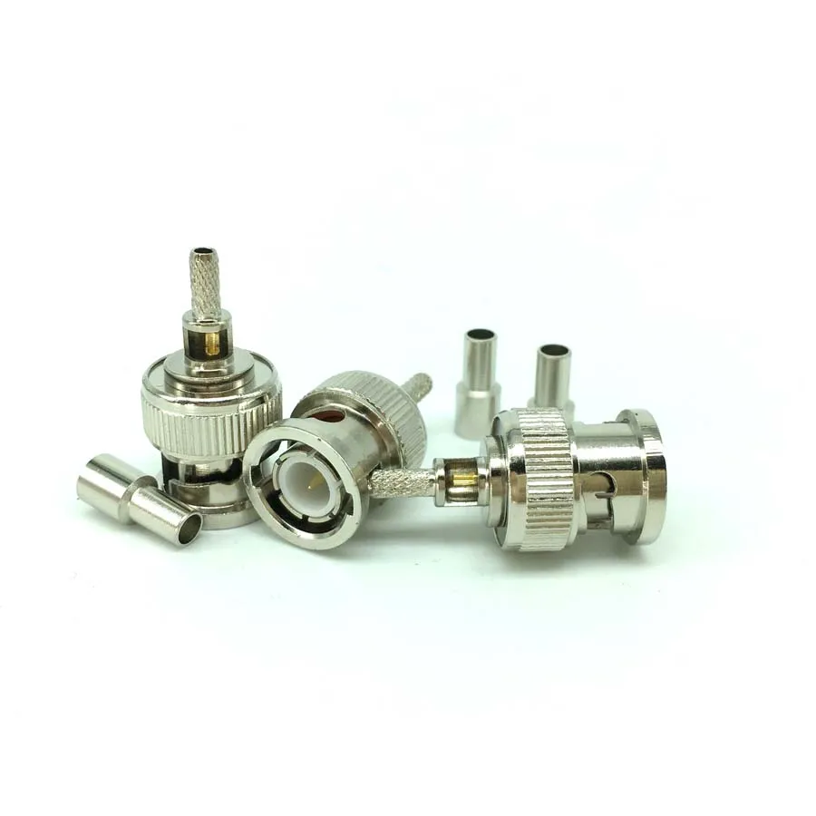 

50 Ohm BNC Male Plug Window Straight Crimp for RG174 RG316 RG179 Cable ADAPTER
