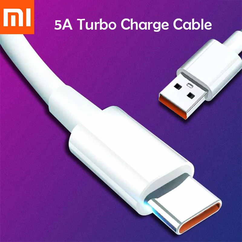 Оригинальный зарядный USB кабель Xiaomi 5A типа C для быстрой зарядки Mi 10 11 Pro CC9 cc9e 8 9 se
