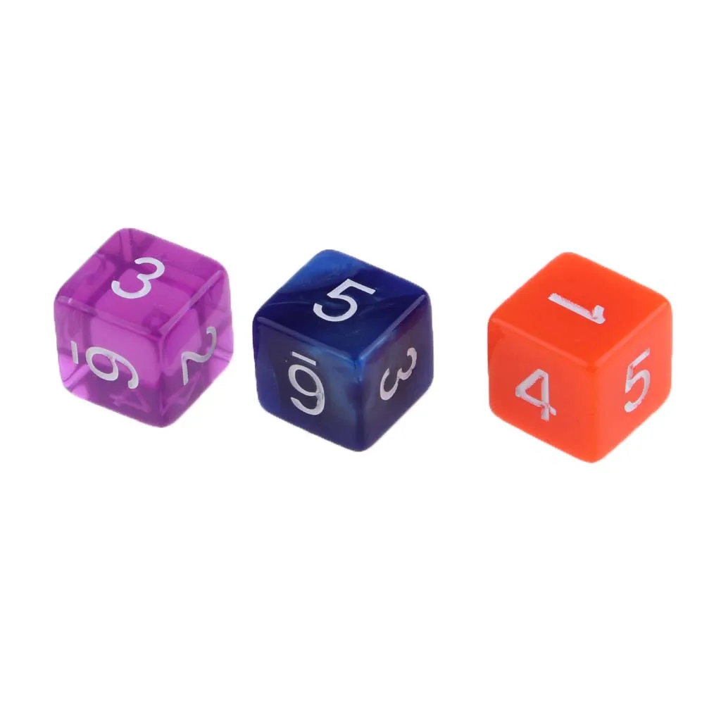 Набор из 25 разнообразных полигедральных 6 Die D6 игральных костей для настольных