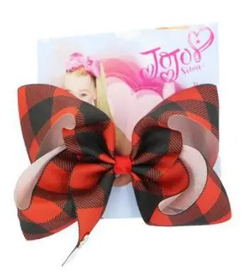 Новые 8 дюймов волосы бант Праздничная лента для печати девушек с зажимы бантом