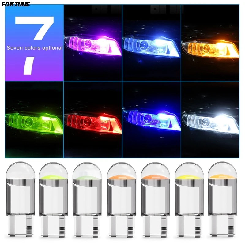 

20 шт. W5W T10 прозрачный автомобильный светильник стеклянный корпус Cob светильник 12 В Cob подсветильник номерного знака для автомобильной лампы ...