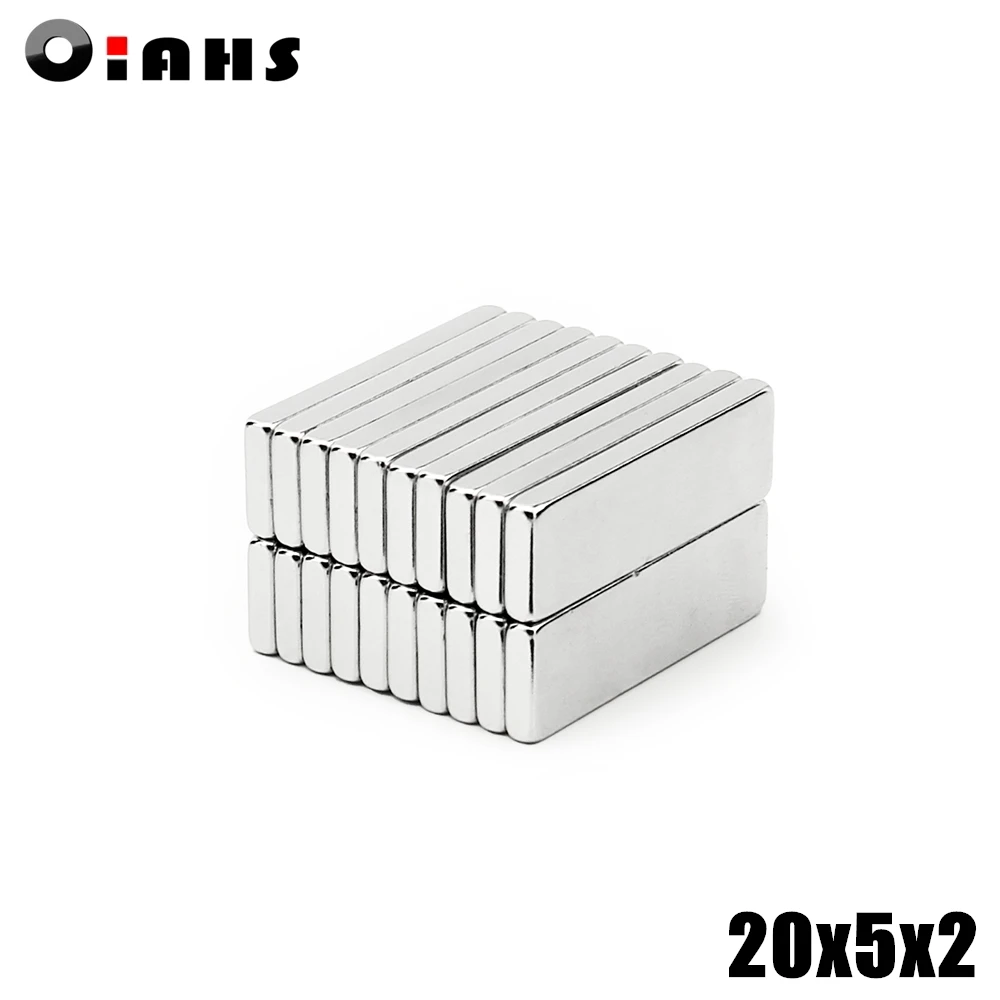 1000 шт F20X5X2mm супер мощный сильный редкоземельный Блок Неодимовый магнит N35 Магниты