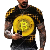 3d printing bitcoin casual men t shirt fashion o neck short sleeve street all match harajuku style loose oversized t shirt tops