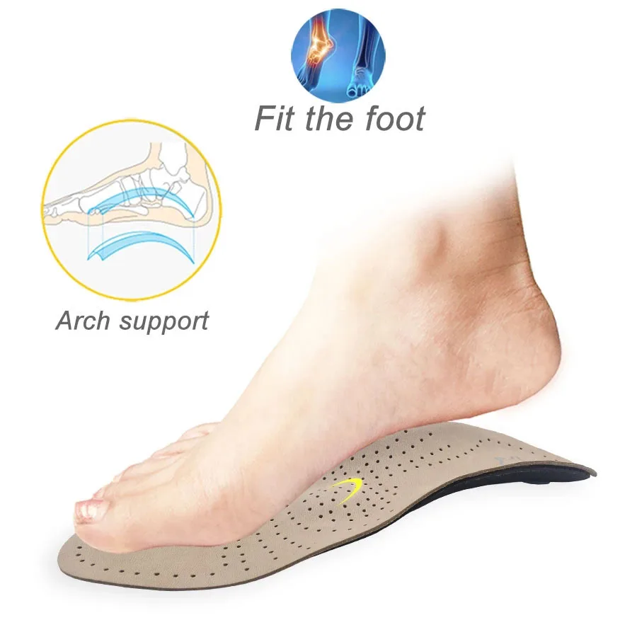 Unisex Orthotics Shoes Insoles Flat Foot High Arch Support 2.8-3cm Orthopedic Pad Cushion For OX Leg Health Care