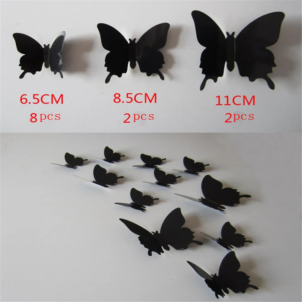 

12Pcs 3D Crystal Butterfly Wall Stickers Creative Butterflies with Diamond Home Decor Kids Room Decoration Art Wall Decals