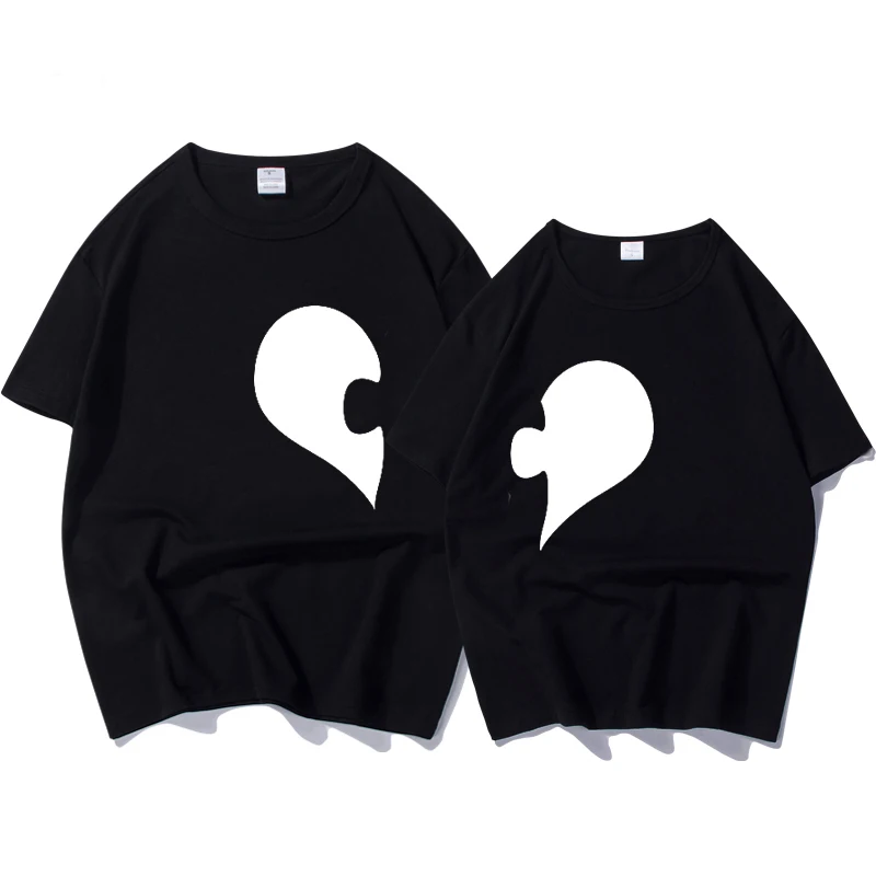 Women Print Funny Couple T-shirt Short Sleeve for Lovers Hip Hop Camisetas Cotton Clothes Summer T Shirt | Женская одежда