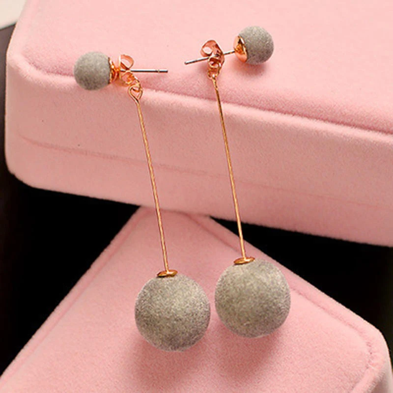 

1 Pair Fashion Artificial Hair Ball Dangle Earring For Women Cute White Pompom Earring Girl Nice Gifts Accessories Bestsellers