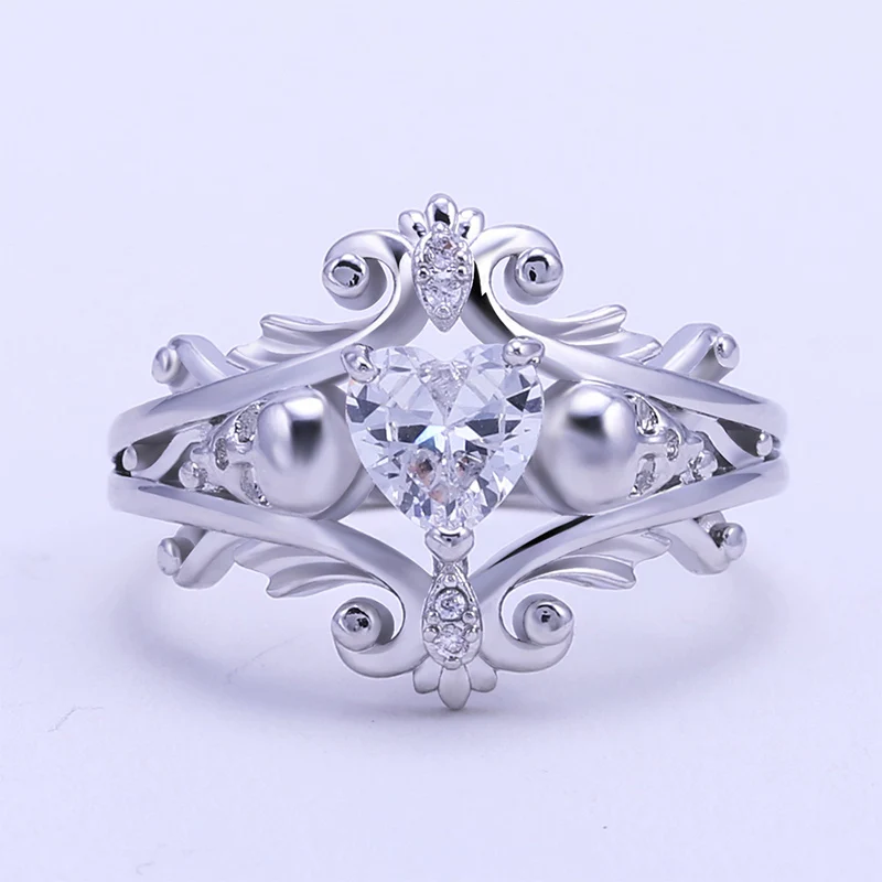 Горячая Распродажа кольцо обещания для женщин в форме сердца с фианитом и