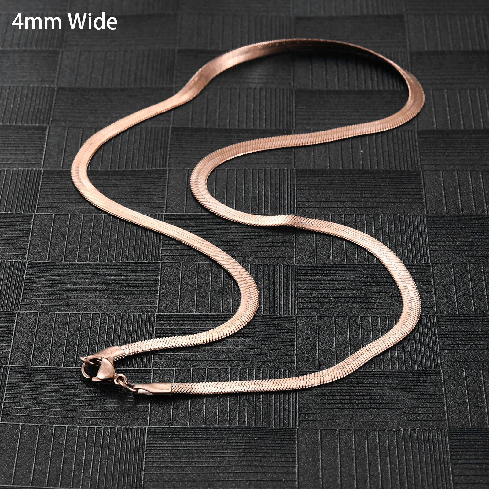 Цепочка с плоским лезвием из нержавеющей стали ожерелье для женщин мужчин