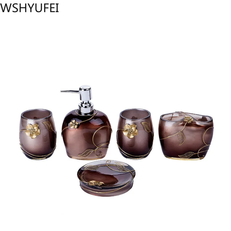 Новый стильный набор для ванной из полимера пары чашка полоскания рта