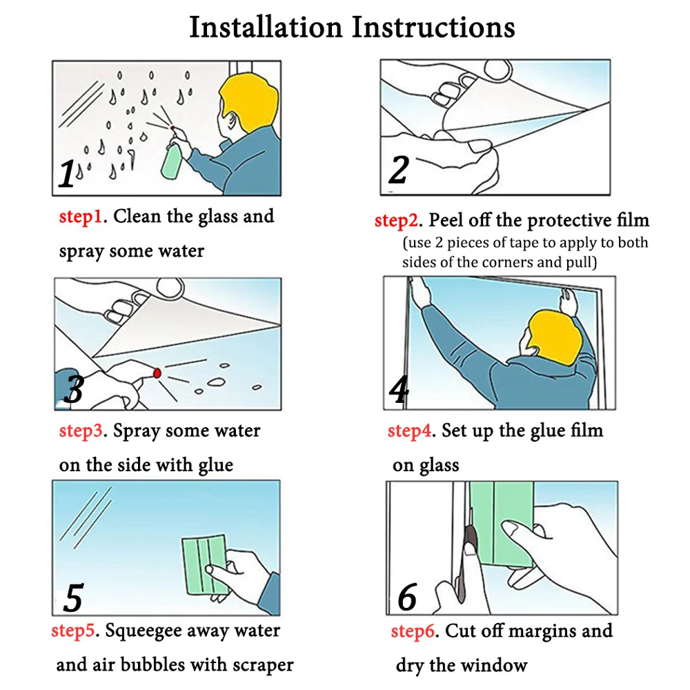 Серебристо синяя односторонняя зеркальная клейкая Светоотражающая оконная