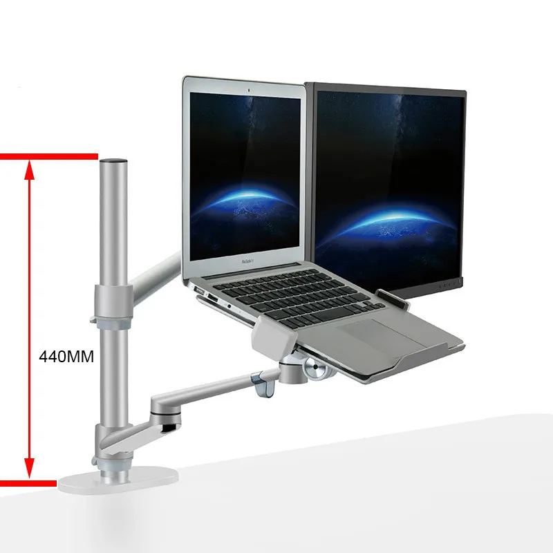 Алюминиевый Настольный держатель монитора с регулируемой высотой и двумя