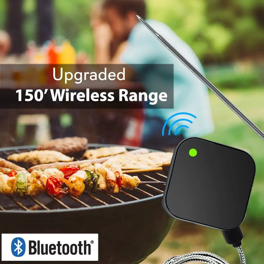 Цифровой Уличный беспроводной Bluetooth-термометр AidMax NanoL для барбекю мяса с зондом