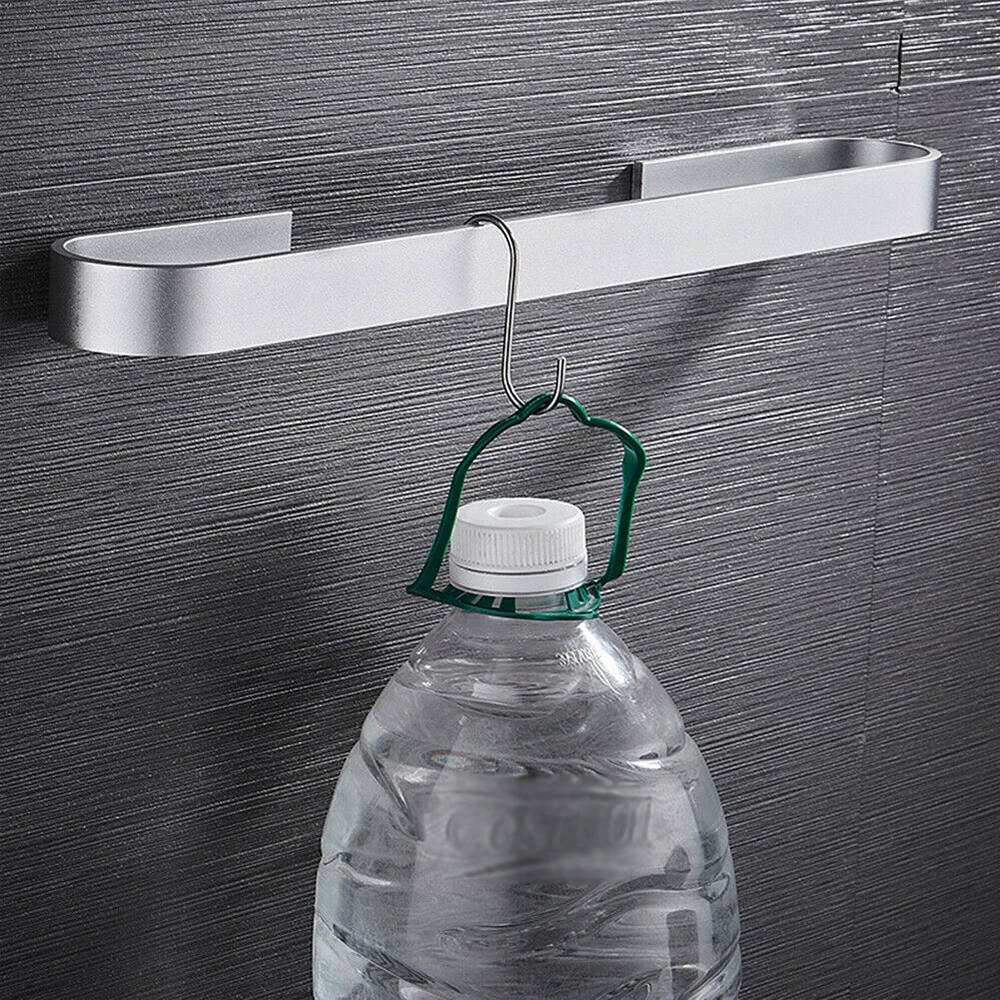 

Towel Holder Bathroom Towels Rack Hanger Black Silver 304 Stainless Steel Wall Hanging Towel Bar Organizer Kitchen Storage Shelf