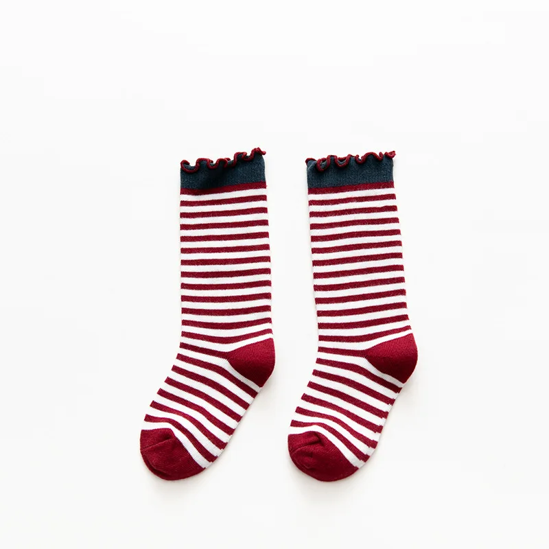 

Fashion Children Socks Autumn Winter Dot Stripe Soft Ruffle Loose Socks Cotton Baby Leg Warmer Socks for Kids Boys Girls 1-12Y