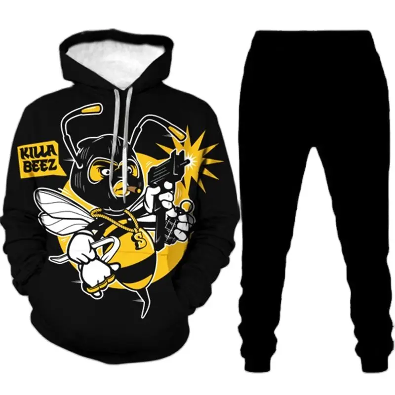 

2022 Fashion 3D Hoodies Suits Men's Sweatshirt Joggers Funny Harajuku Print Set Fall Winter Unisex Tracksuit Clothes Pant