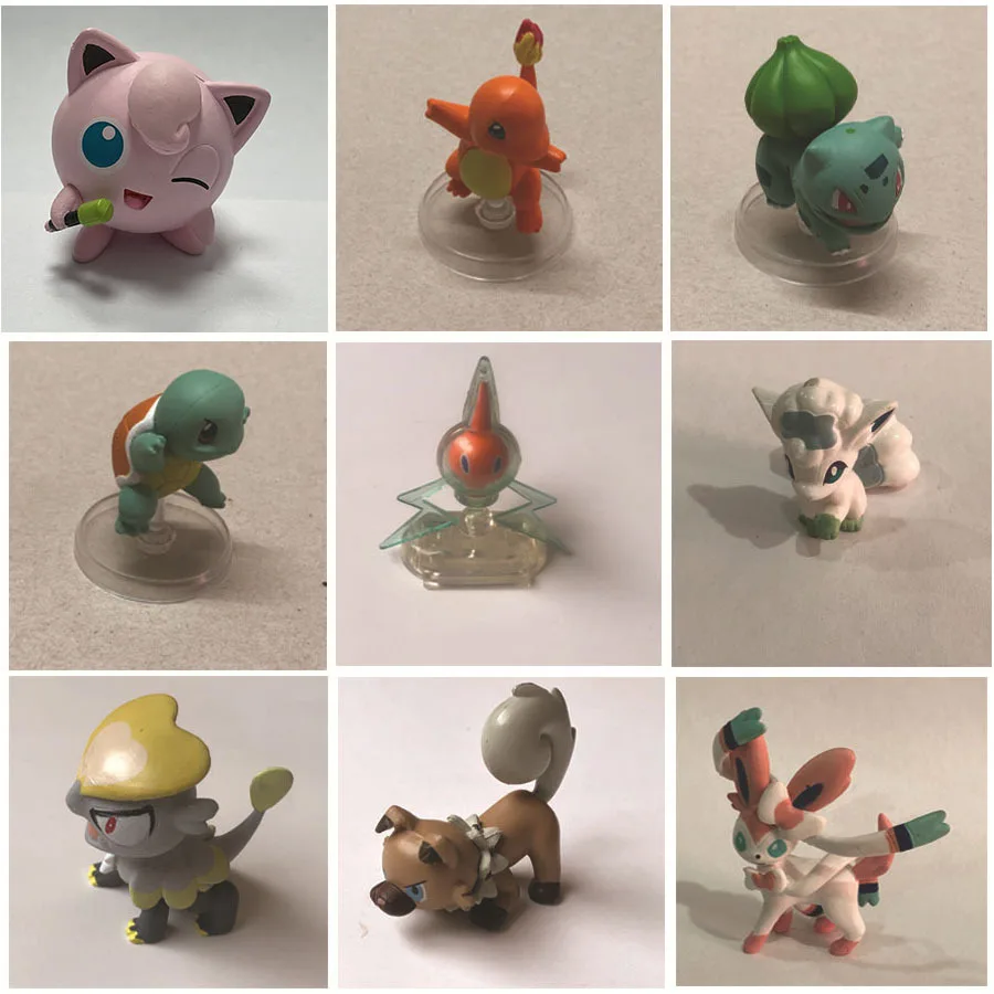 

WCT Pokemon Figure Model Elf Charmander Squirtle Bulbasaur Pikachu Figure Action Model Toys
