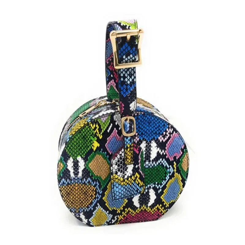 Европейская мода Обувь на низком каблуке и с принтом змеиной кожи вокруг дамской