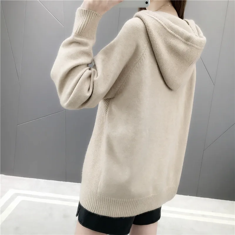

Hooded Sweater Women Autumn Sweater Sueter Mujer Invierno 2020 New Loose All Match Solid Tops Bottoming Knitwear Pull Femme