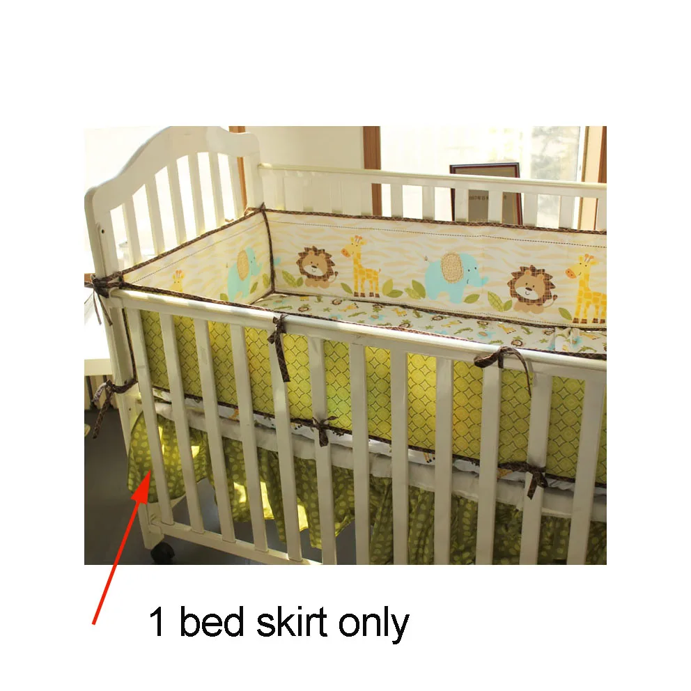 1 crib skirt only Детский комплект постельного белья Африканский Лев набор постельных принадлежностей для детской кроватки для девочки мальчика комплект детской кровати одеяло матрас юбка для детской кроватки защита для кроватки бамперы - Цвет: 1 crib skirt only