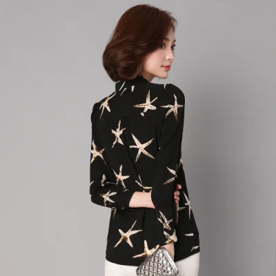 Женская шифоновая блузка с длинным рукавом и v образным вырезом офисные женские