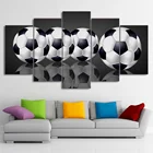 Настенный плакат, Современный домашний декор, гостиная, спальня, 5 шт., абстрактная футбольная Спортивная холщовая картина, модульные картины, рамка