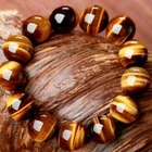 Мужские и женские браслеты с бусинами из натурального тигрового глаза, 681012 мм, 5 А