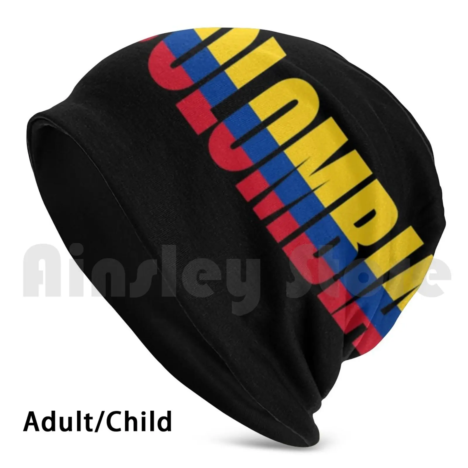 

Colombia Word Flag Beanies Pullover Cap Comfortable Colombia Colombian Bogota South America Flag Country