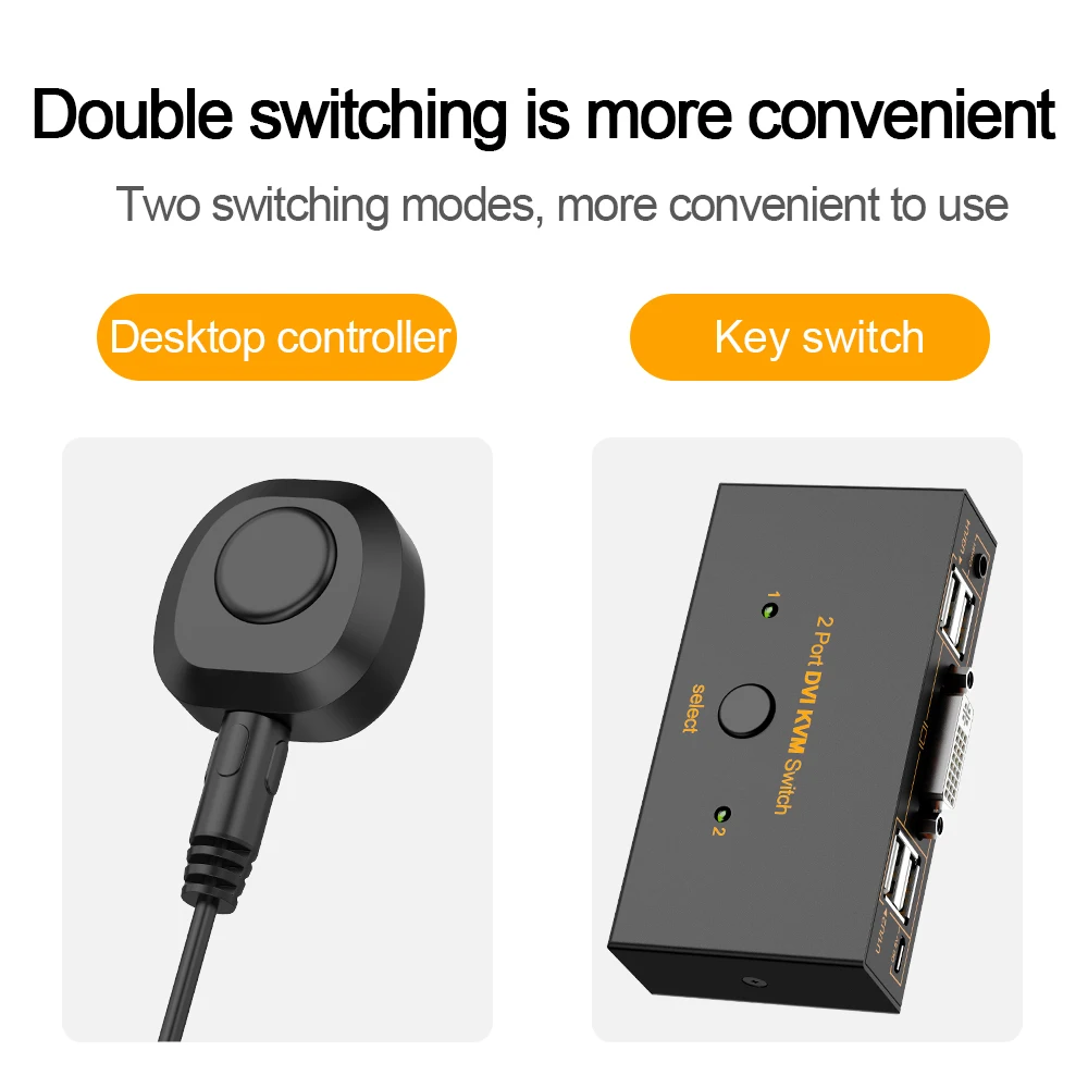 Rocketek 2-портовый KVM-переключатель 4 USB 2.0 DVI 1080P сплиттер принтер мышь клавиатура