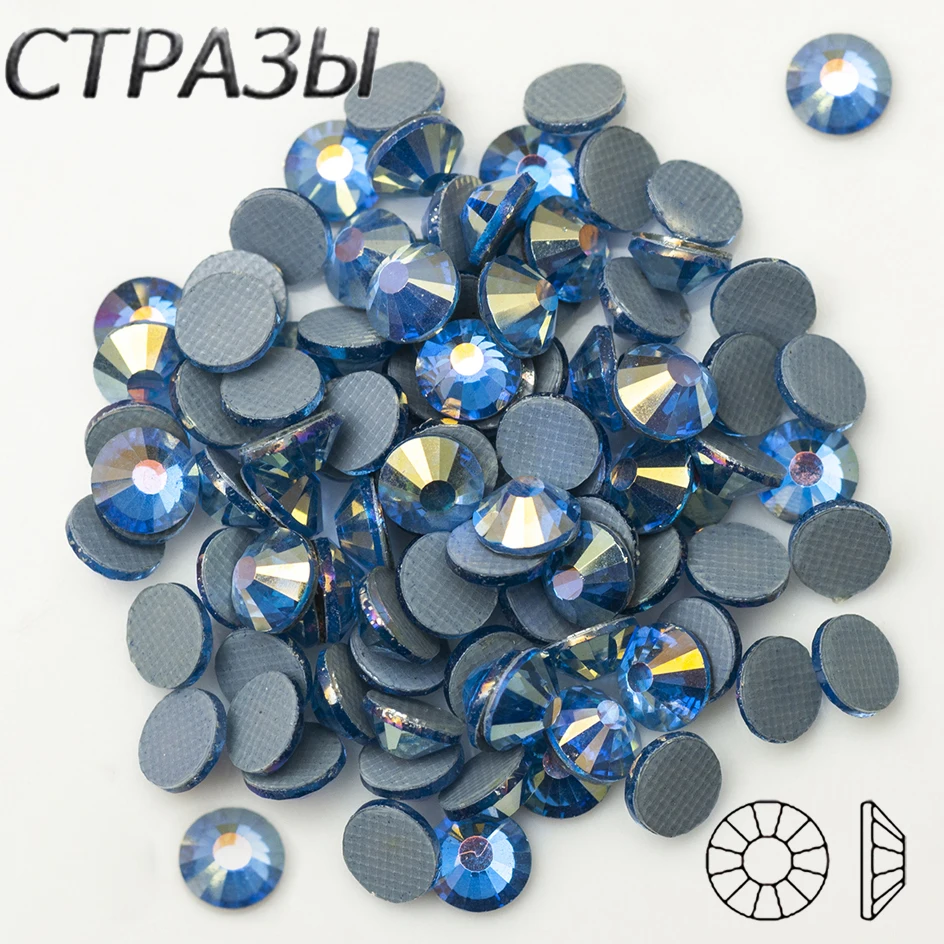 

SS16 SS20 SS30 Rhinestones Light Sapphire AB hot fix Rhinestones DMC Diamond for needlework art dress cloth accessory