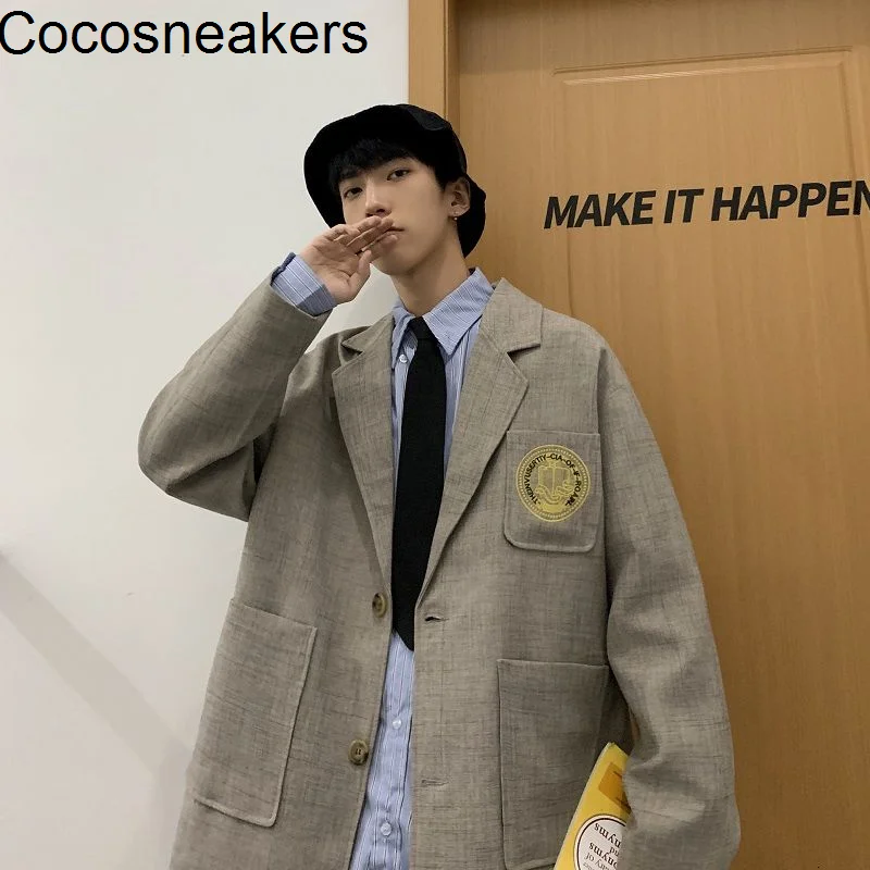 

Autumn winter trend loose suit embroidered suit college coat