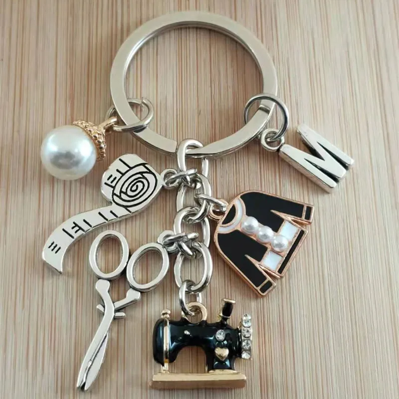 Новые модные очаровательные A-Z ножницы для швейной машины и рулетка брелок