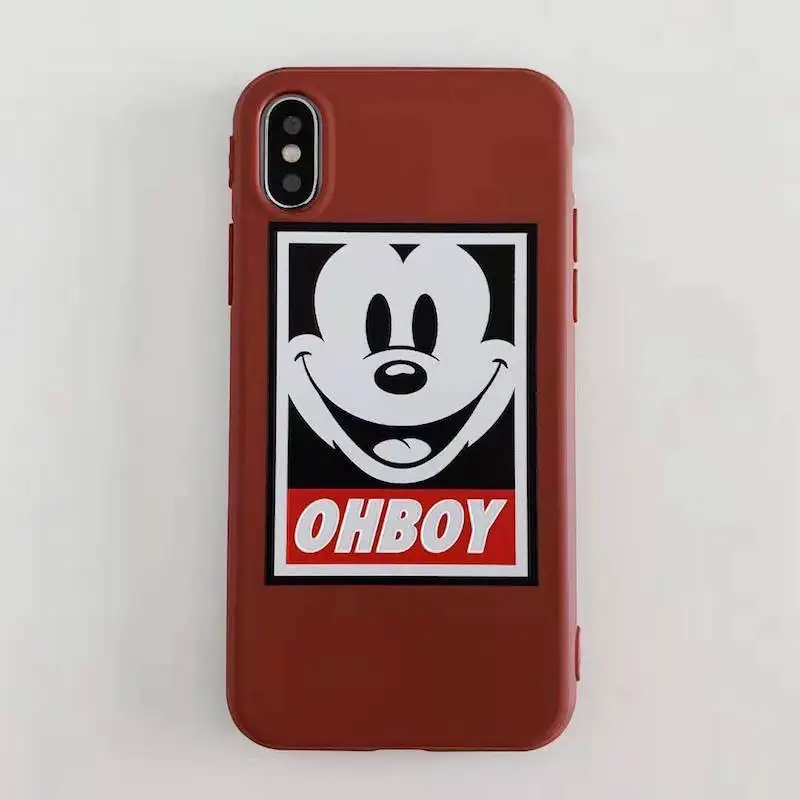 Модный Мини-чехол для мобильного телефона с Микки Маусом для iPhone 11p 7 6 8 plus, розовый чехол для мобильного телефона с сердечками для iPhone XS max, чехол для телефона