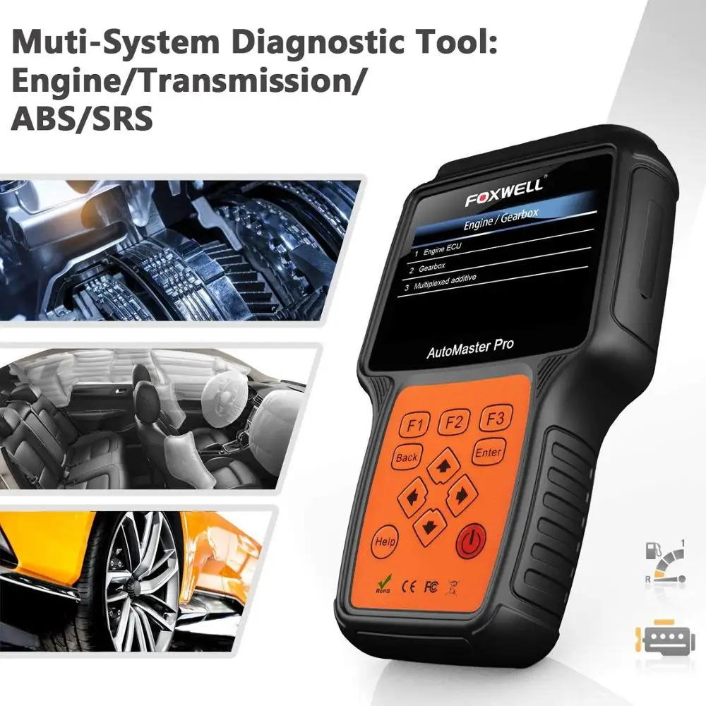 FOXWELL NT614 OBD2 сканер двигателя ABS подушки безопасности srs считыватель кодов передачи