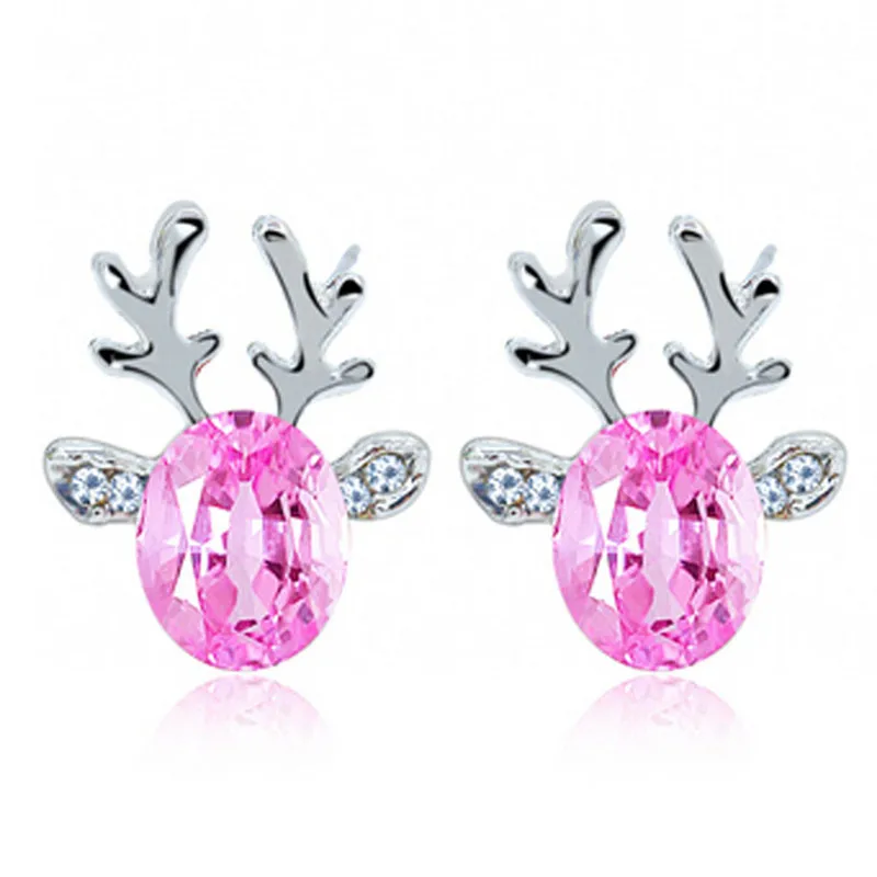 Модные рождественские серьги подвески с кристаллами и драгоценными камнями