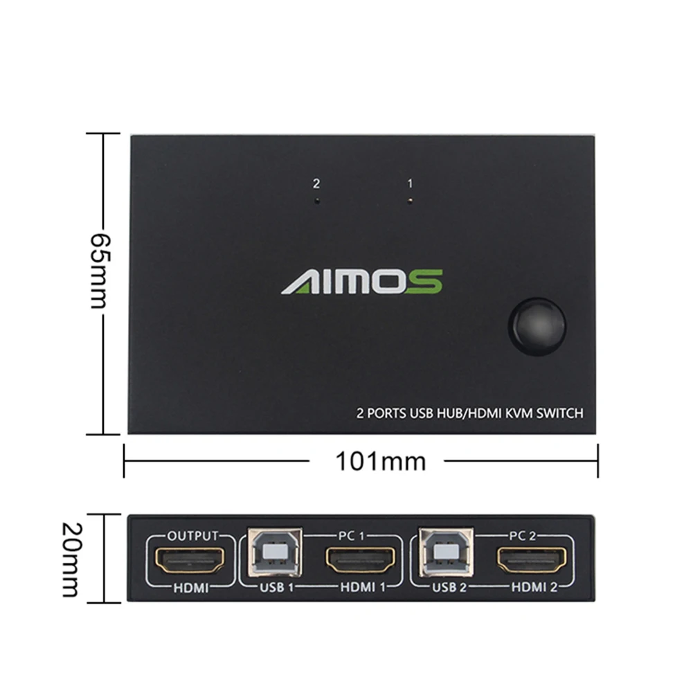 KVM-переключатель, 2 порта usb-хаб/HDMI, KVM-переключатель 2 в 1, HDMI KVM-переключатель, видеодисплей, разветвитель для компьютера 4K usb-хаб от AliExpress WW