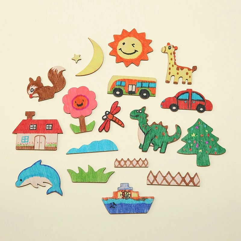 

80 Pieces Kids DIY Doodles Wooden Drawing Stencils Kits Painting Templates and Cutouts Set Early Learning Education Toy