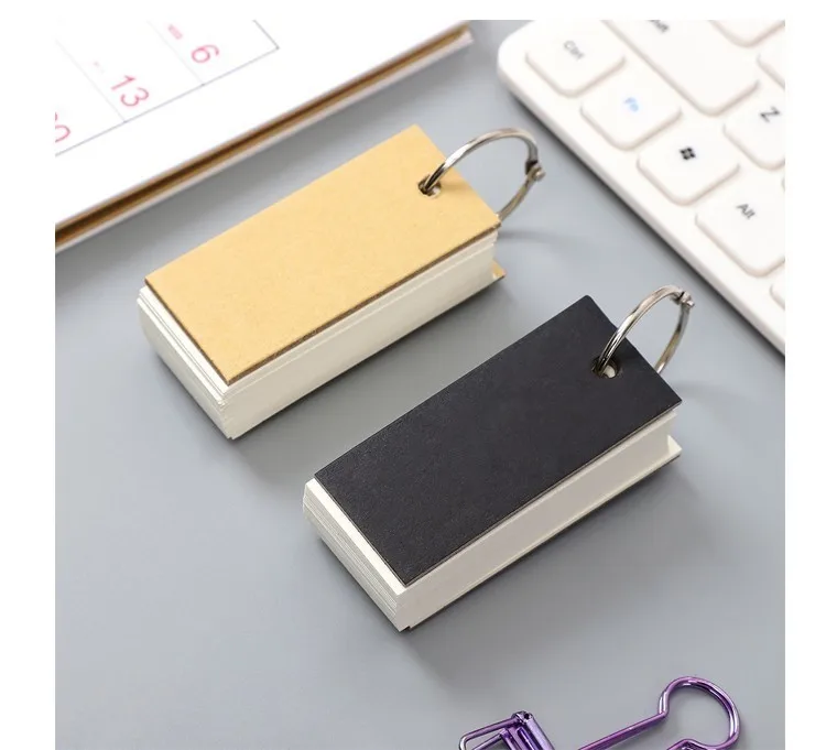 1PC Mini Loose-leaf Notebook Cute Ring Buckle Environmental word book Card Tearable Notepads kawaii memo pad No stickiness