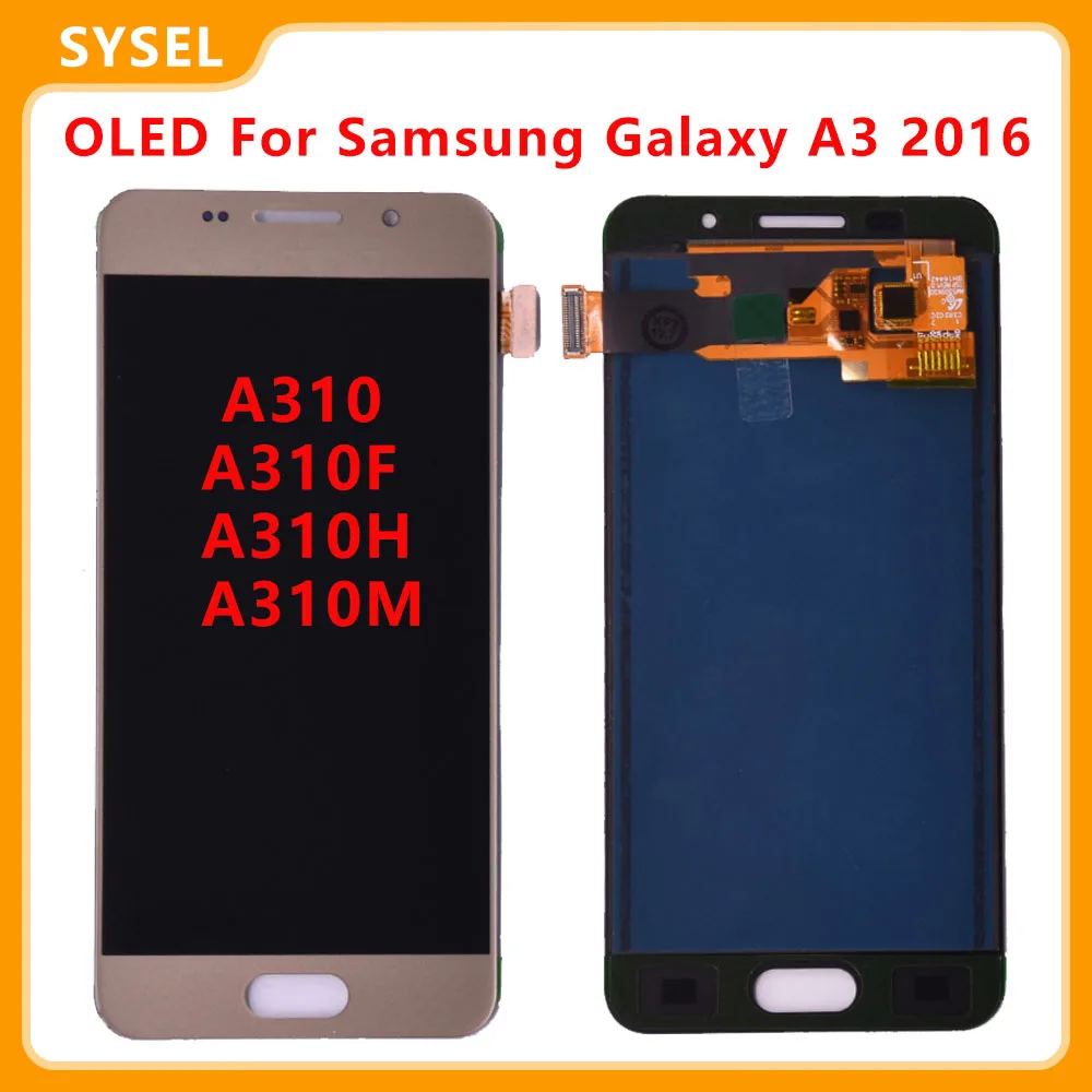 OLED для Samsung Galaxy A3 2016 A310 A310F A310H A310M LCD Проверенный дисплей с сенсорным экраном и сборкой.